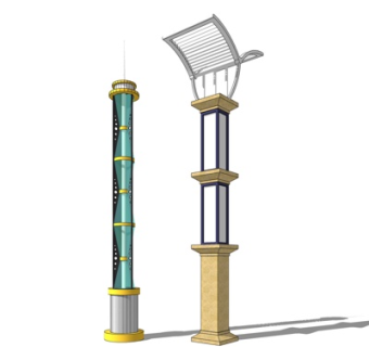 欧式路灯景观灯su模型