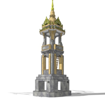 东南亚塔楼免费su模型