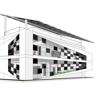 现代办公楼su模型