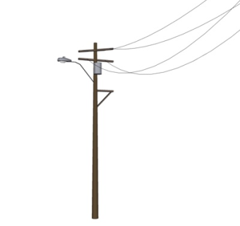 工业风电线杆su模型