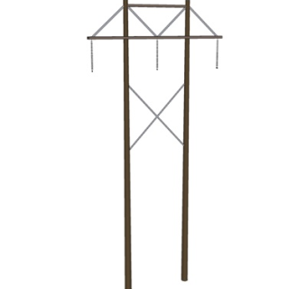 工业风电线杆su模型