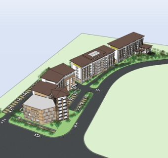 新中式小区规划su模型