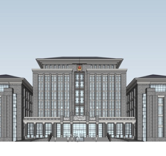 新中式行政办公楼su模型