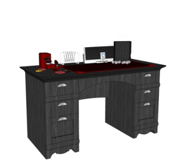 欧式实木书桌su模型