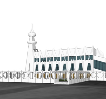 欧式教堂su模型