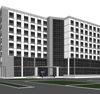 现代办公楼su模型