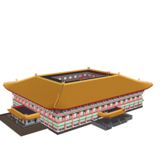 中式古建楼阁su模型