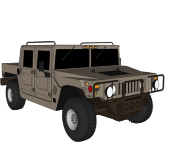 现代军用吉普车su模型