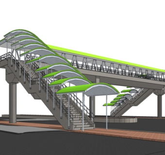 现代人行天桥免费su模型