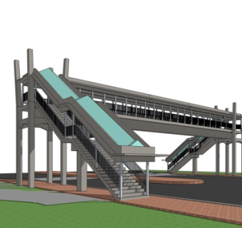 现代人行天桥免费su模型