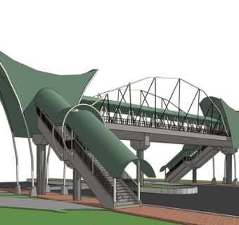 现代人行天桥免费su模型