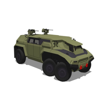 现代全地形战车su模型