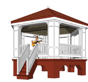 欧式凉亭su模型