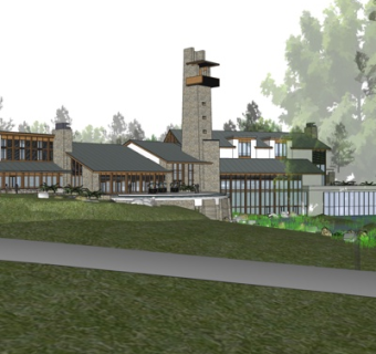 新中式度假酒店su模型