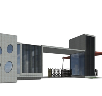 现代学校入口免费su模型