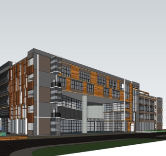 现代办公楼外观su模型