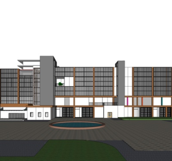现代办公楼外观su模型