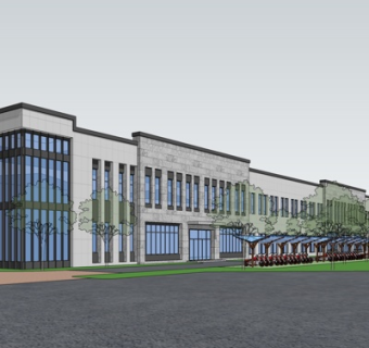 现代办公楼外观su模型