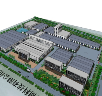 现代办公楼规划su模型