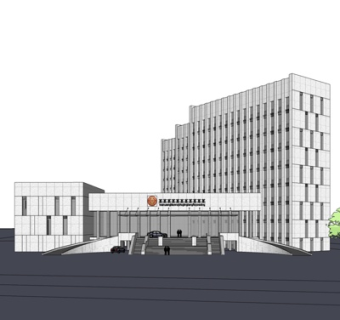 现代公安局外观su模型