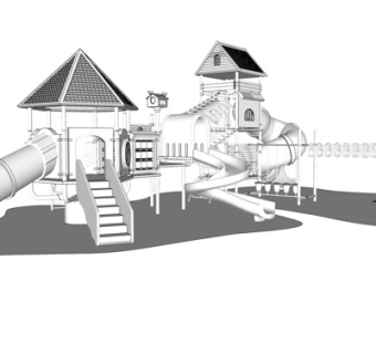 现代儿童游乐设备su模型