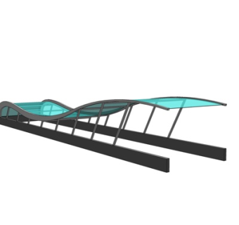 现代廊架凉亭su模型