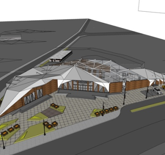 现代工业区规划su模型