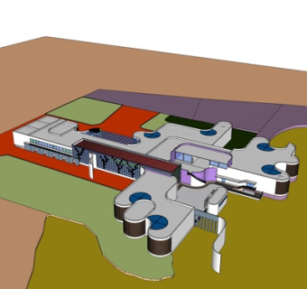 现代工业区规划su模型