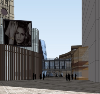 现代商业街su模型