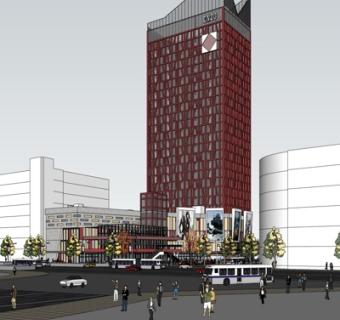 现代商业街su模型