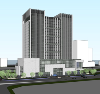 现代办公楼外观su模型