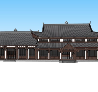 中式古建客栈su模型