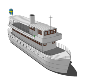 现代海船su模型