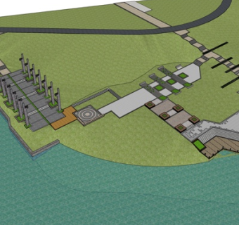 现代园林规划su模型