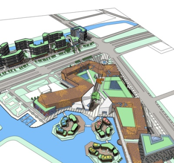 现代工业区规划su模型