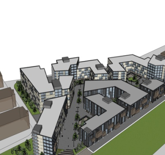 现代办公楼外观su模型