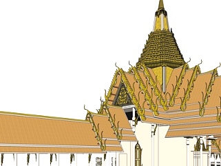 东南亚寺庙建筑su模型