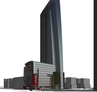 现代高层办公楼su模型