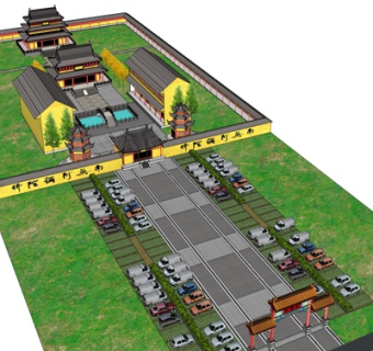 日式寺院su模型