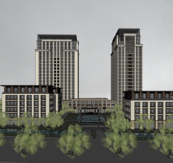 现代高层办公楼su模型