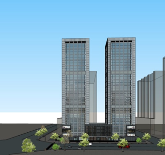 现代高层办公楼su模型