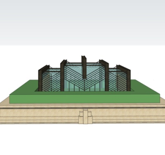 现代公园小品su模型