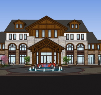 欧式酒店su模型