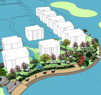 现代公园景观su模型