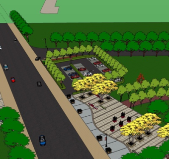 现代停车场su模型