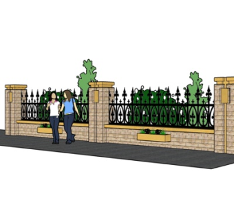 欧式铁艺护栏su模型