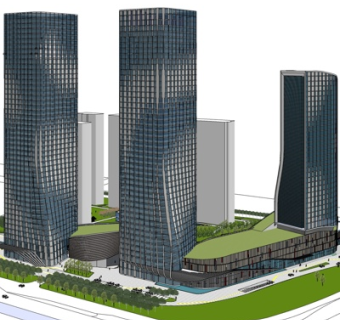 现代高层办公楼su模型