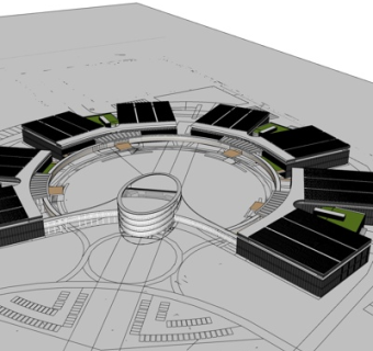 现代办公楼su模型