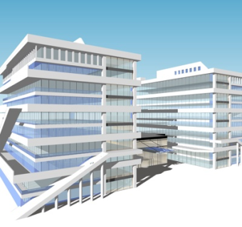 现代办公楼su模型