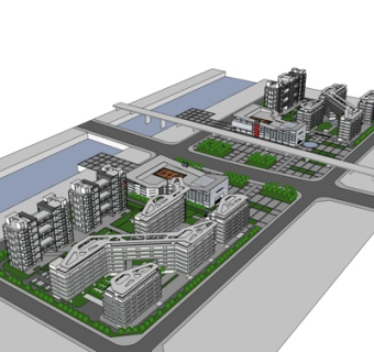 现代办公楼su模型